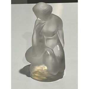 Vintage‎ Lalique Crystal Figurine Nude Woman Swan Model 11905 Frosted Art